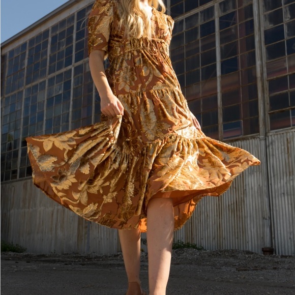 Ulla Johnson Velvet Loretta Dress - Rose Gold - Picture 4 of 13